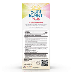 Sunburnt Plus aplicación rápida, se absorbe y deja la piel suave.