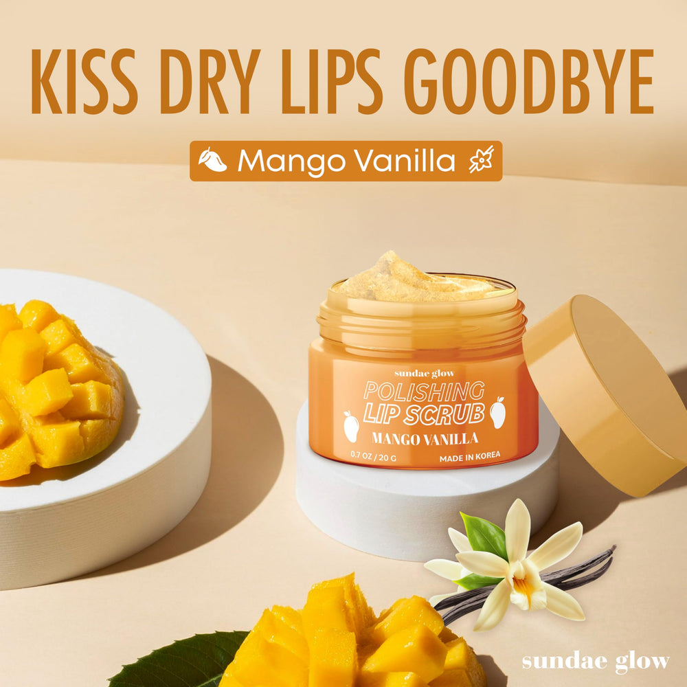 Sundae Glow Lip Scrub applied on lips for gentle exfoliation.
