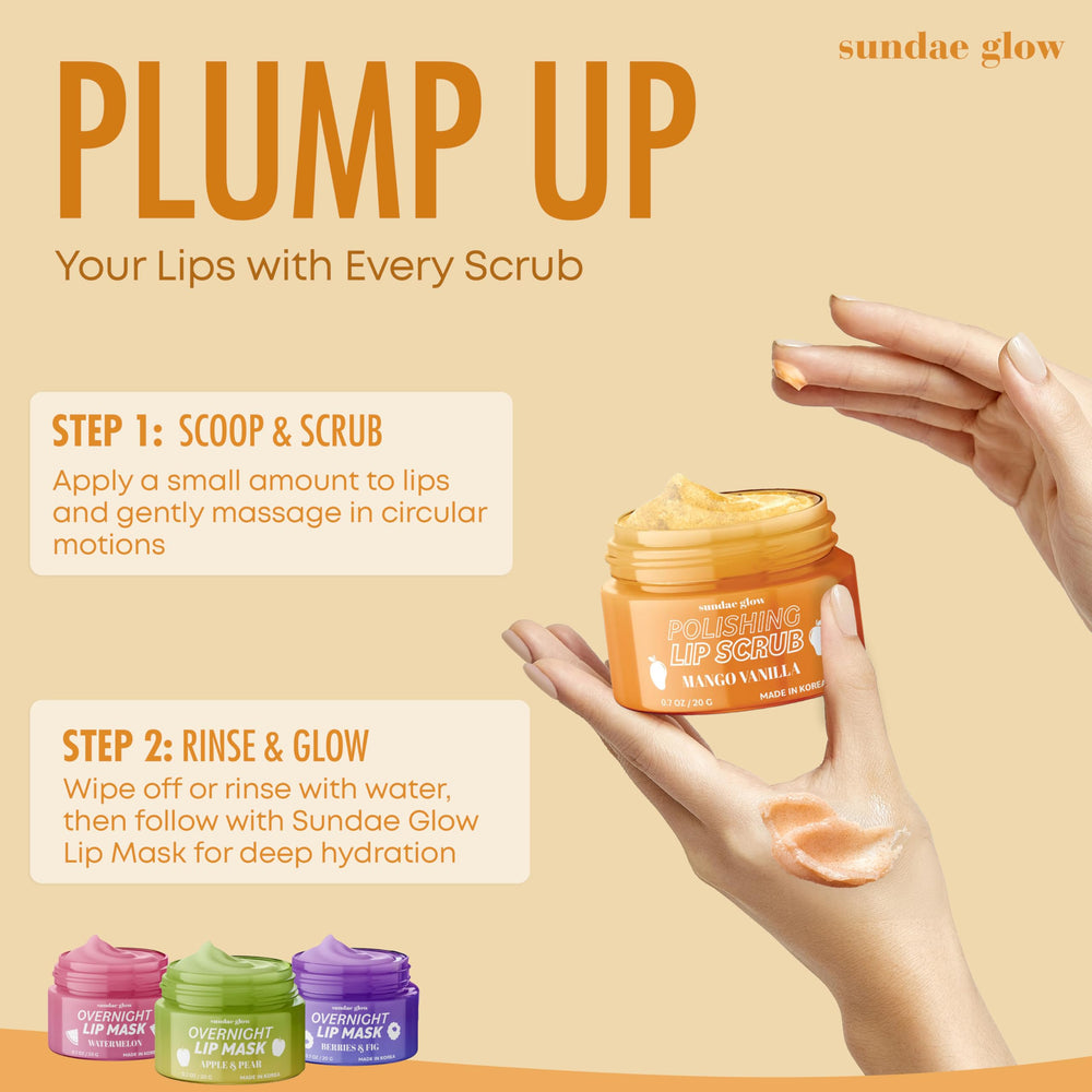 Sundae Glow lip scrub creates a spa-like routine experience.