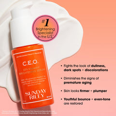 Sunday Riley C.E.O. serum dropper dispensing for even-toned skin
