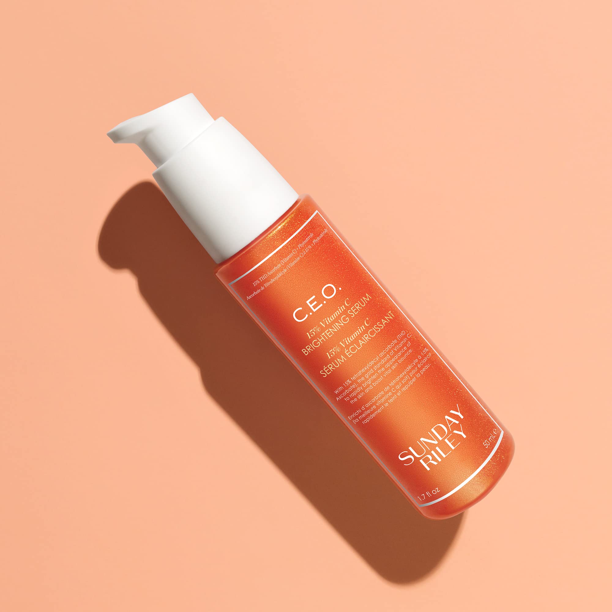 Front label shows 15% Vitamin C concentration for brightening