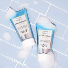 Rice oil esters in Ceramic Slip Cleanser protect skin from dehydration during wash