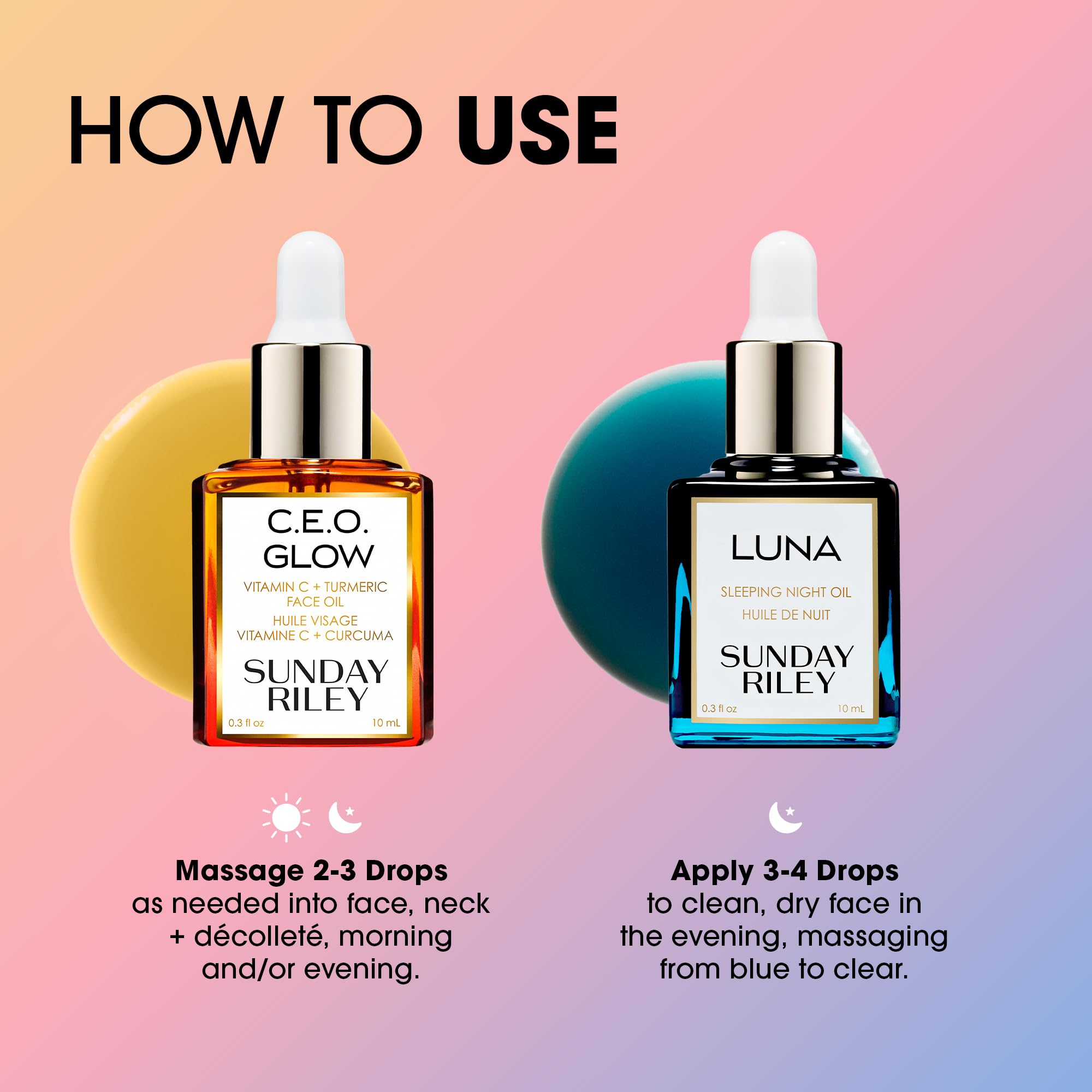 Sunday Riley Day Night Brighten Plump Set packaging box on vanity