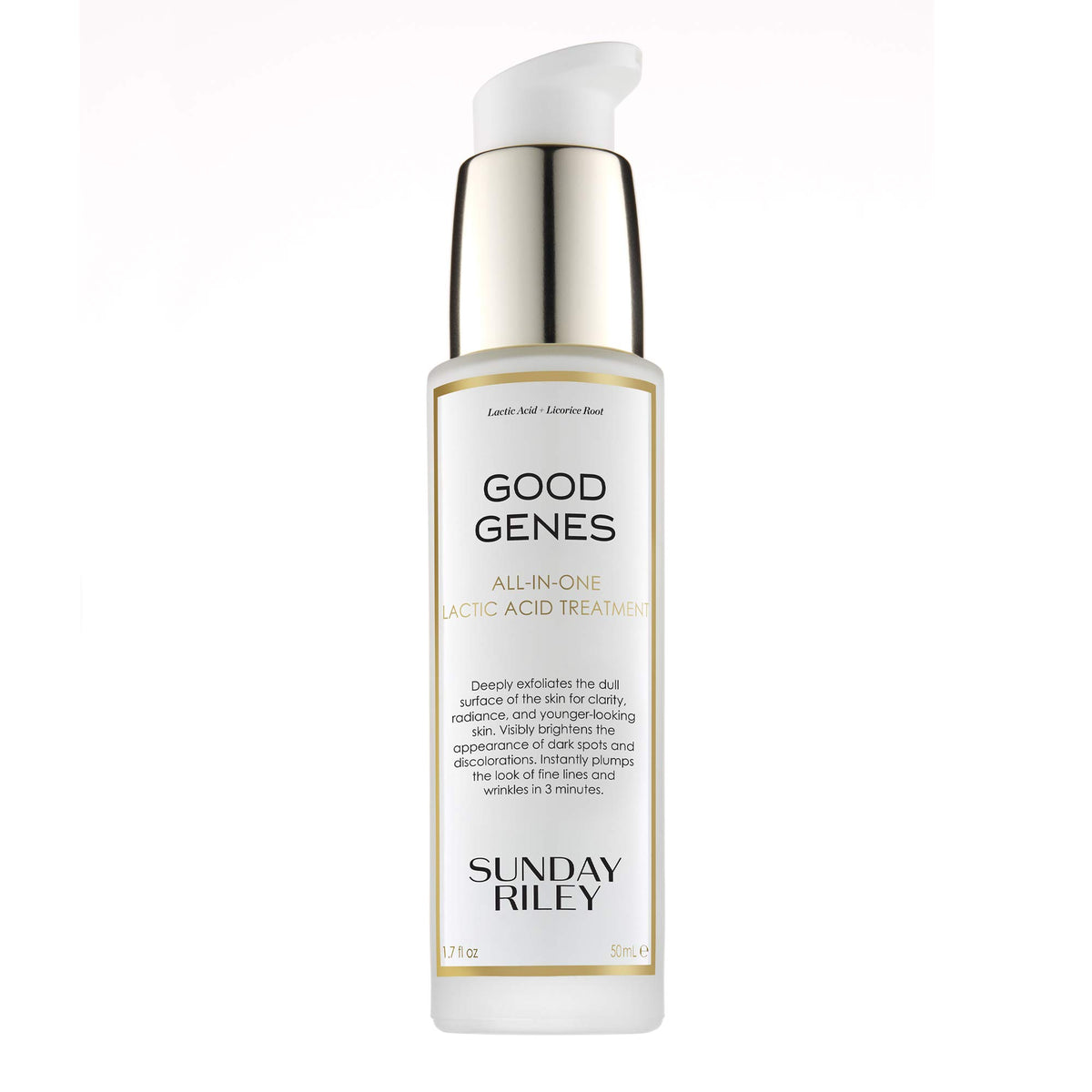 Sunday Riley Good Genes bottle pour showing quick absorption for radiant skin