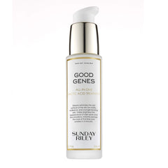 Sunday Riley Good Genes bottle pour showing quick absorption for radiant skin