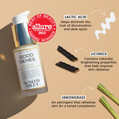 Sunday Riley Good Genes radiance glow emphasizing instant glow and refined texture