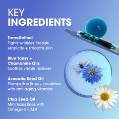 Sunday Riley Luna with blue tansy highlights calming, soothing properties.