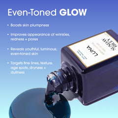 Sunday Riley Luna dropper close-up for easy nightly application and even-toned skin.