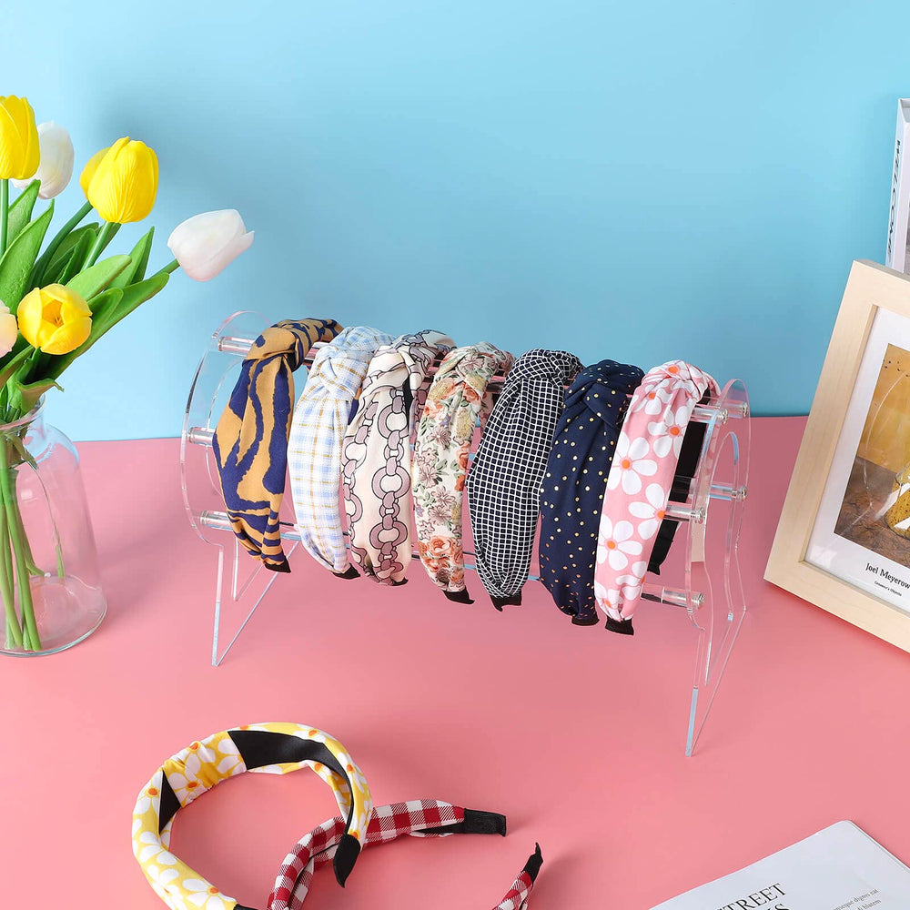 Suneerplay headband storage stand enhances accessibility on a dresser