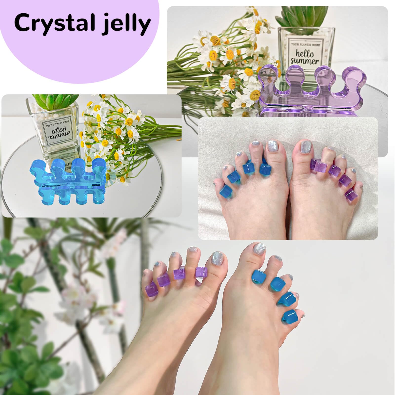SUNFATT gel toe spacers enable precise nail work with reduced crowding.