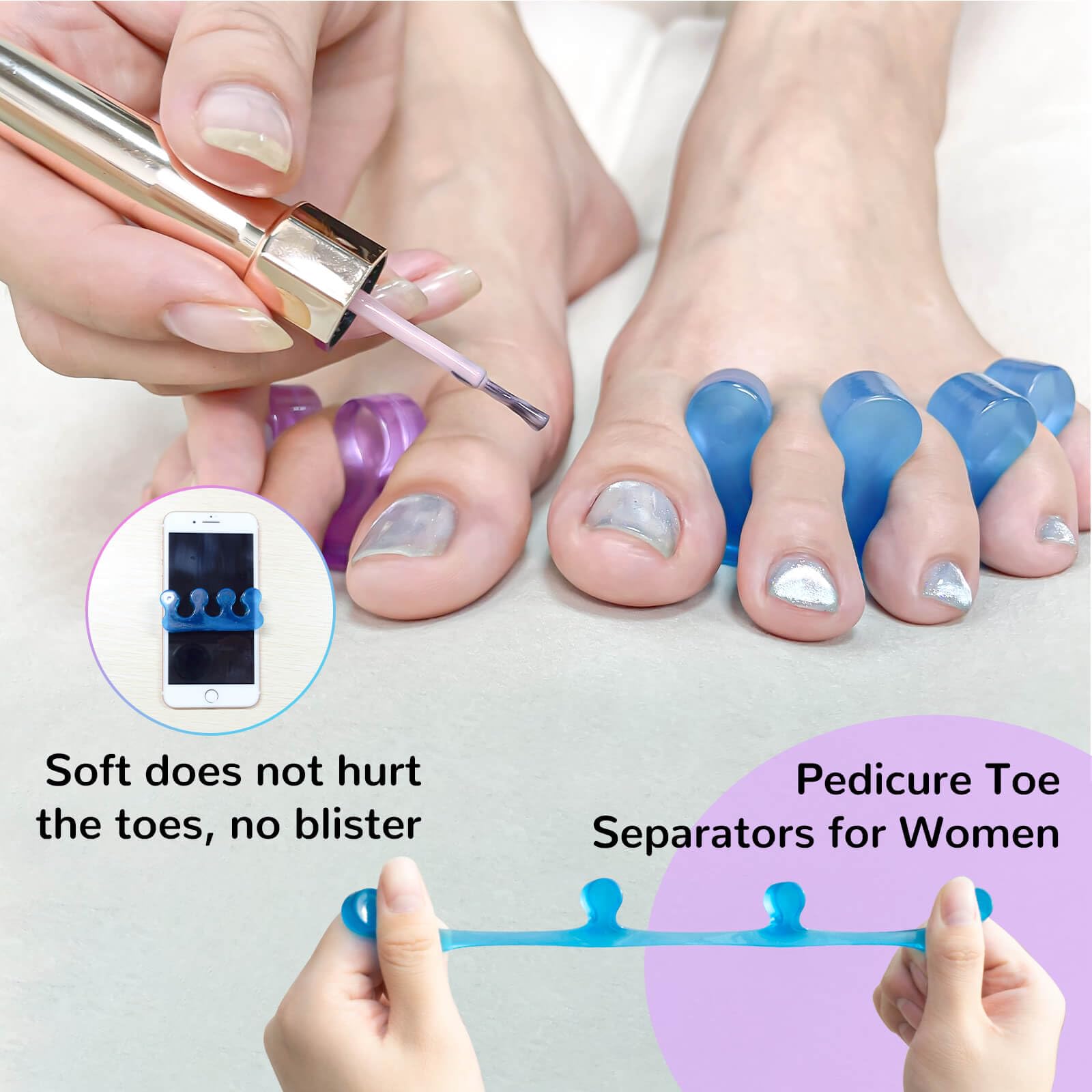 SUNFATT toe spacers aid relaxation after sports or yoga sessions.