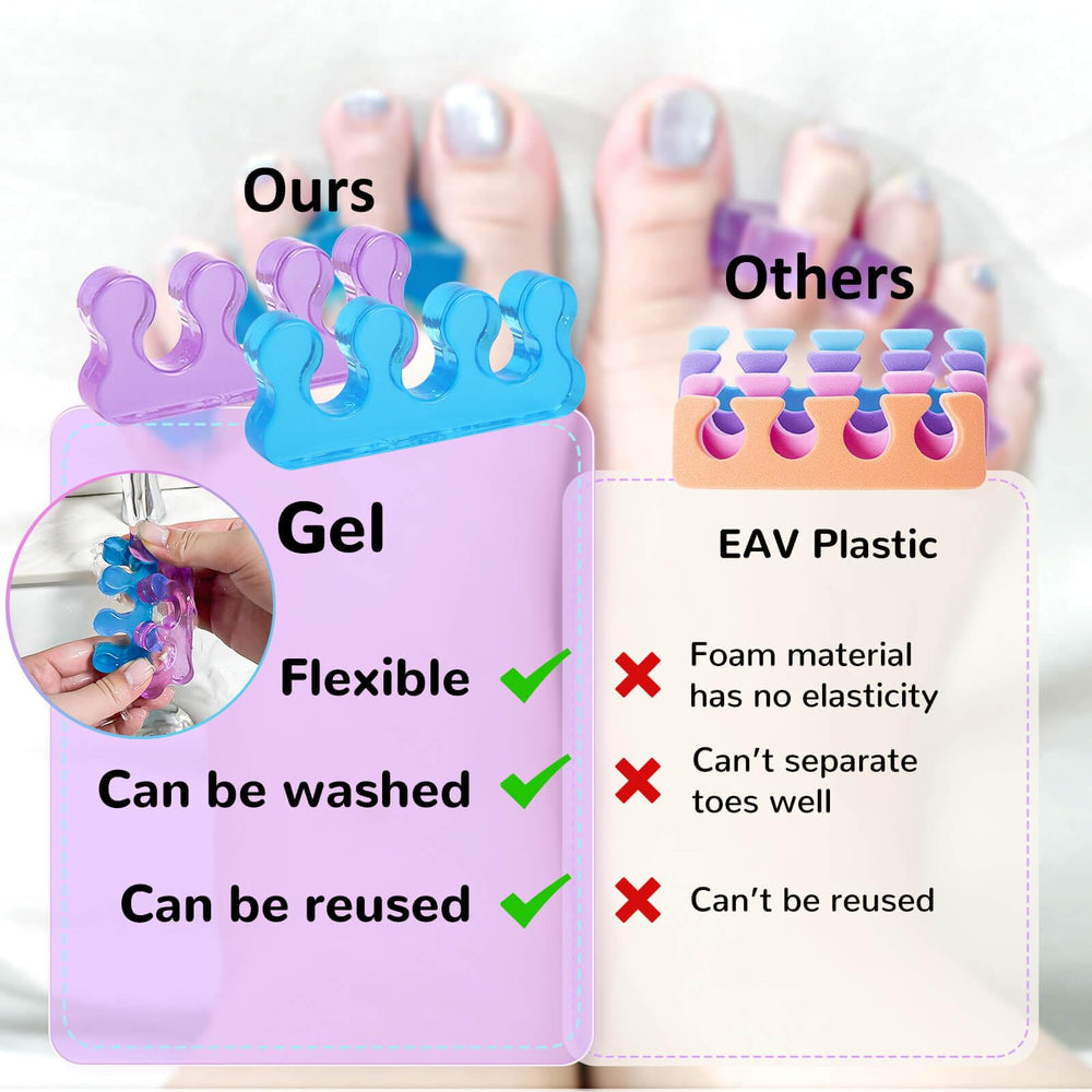 SUNFATT translucent jelly toe spacers add spa vibes to pedicures.