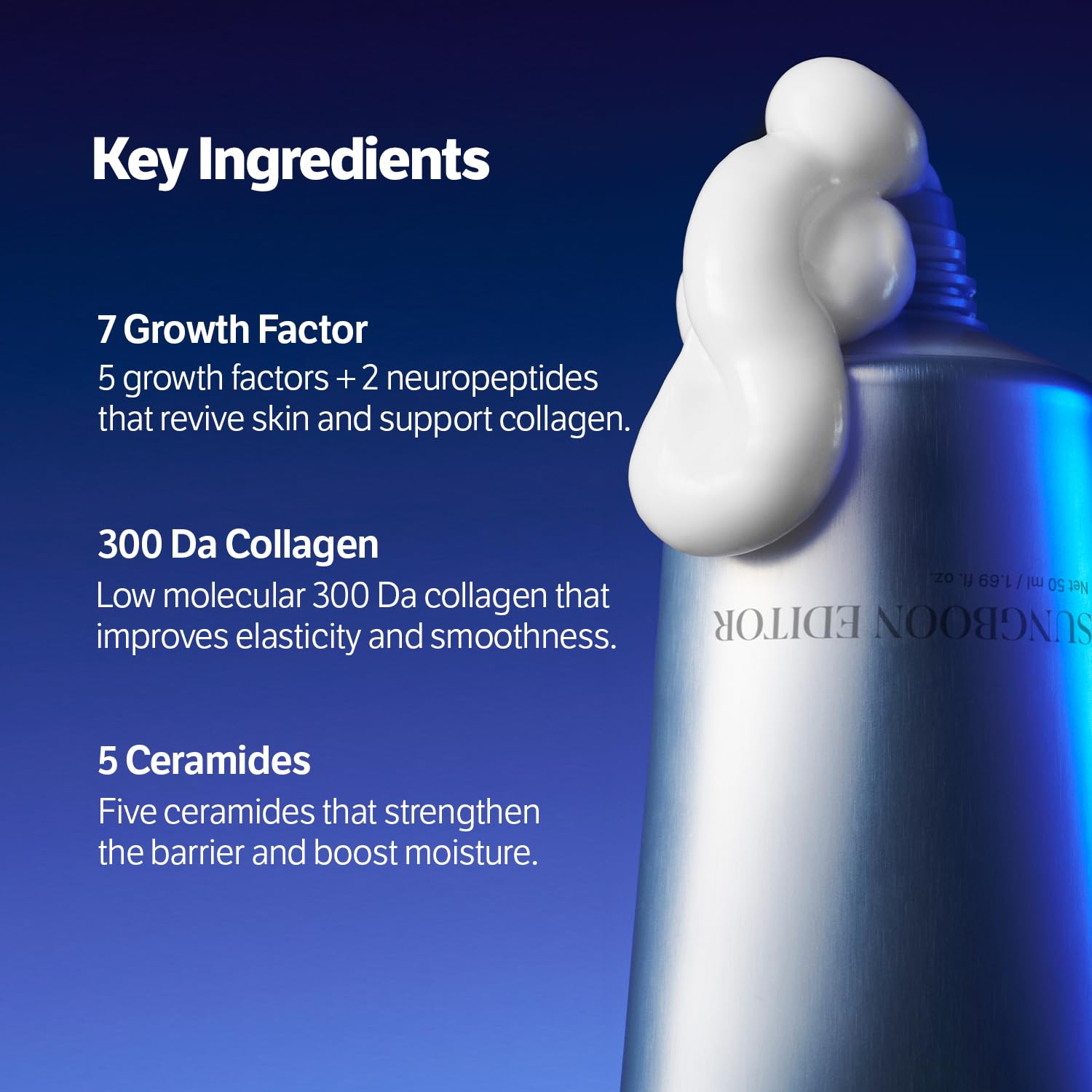 SUNGBOON EDITOR Deep Collagen 7GF night cream ready for nightly application routine.