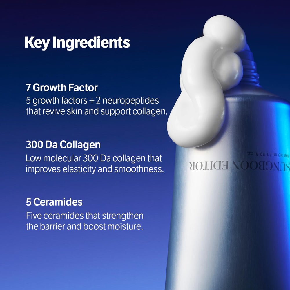 SUNGBOON EDITOR Deep Collagen 7GF night cream ready for nightly application routine.