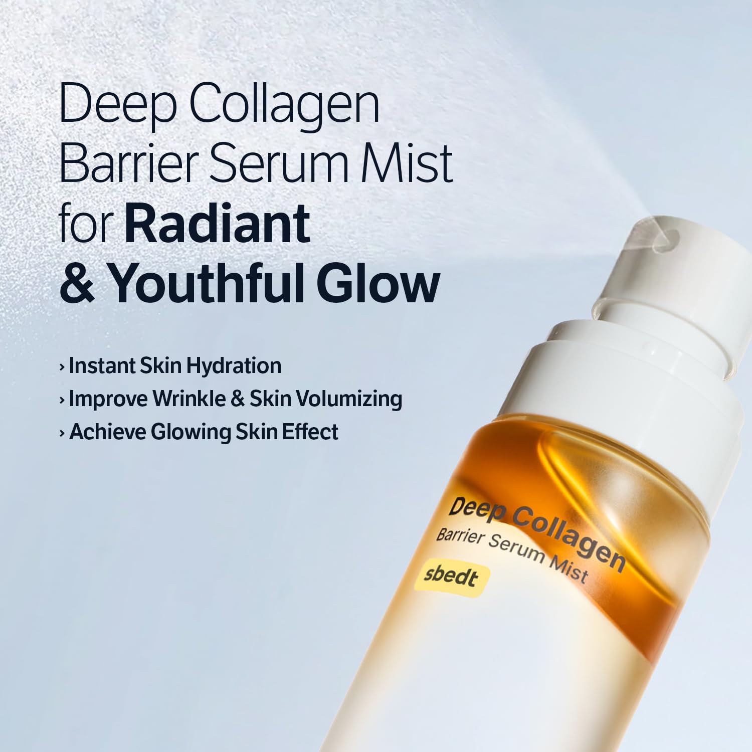 SUNGBOON EDITOR Deep Collagen Barrier Serum Mist mist spray forming a fine, ultra-light veil on skin