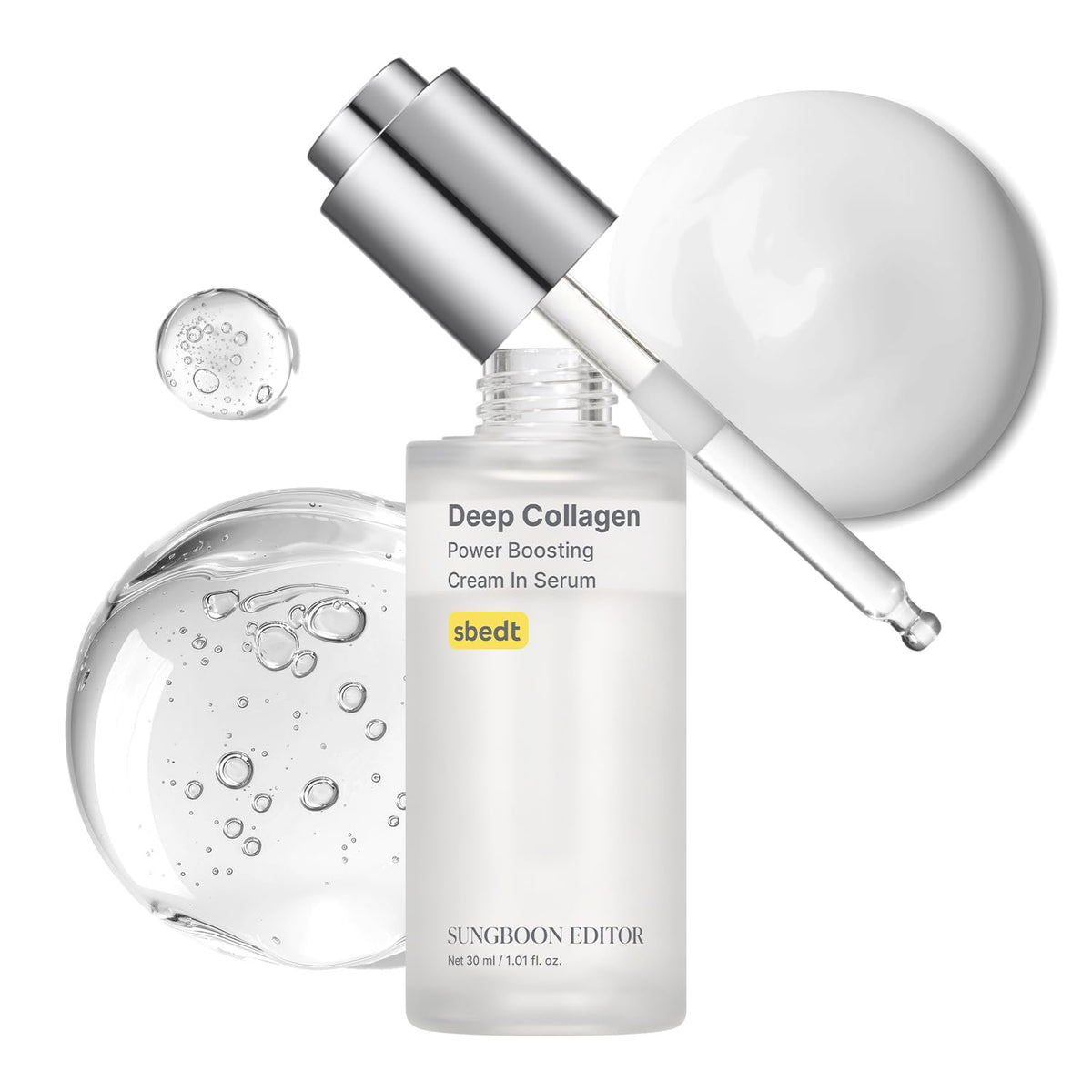 SUNGBoon Editor Deep Collagen Serum bottle showcases premium packaging for daily hydration.