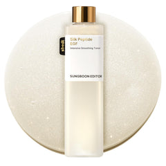 SUNGBOON EDITOR Silk Peptide EGF Toner bottle for smooth skin prep.