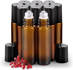 Sungwoo 12 pack amber glass roller bottles protect oils from light and preserve fragrance,