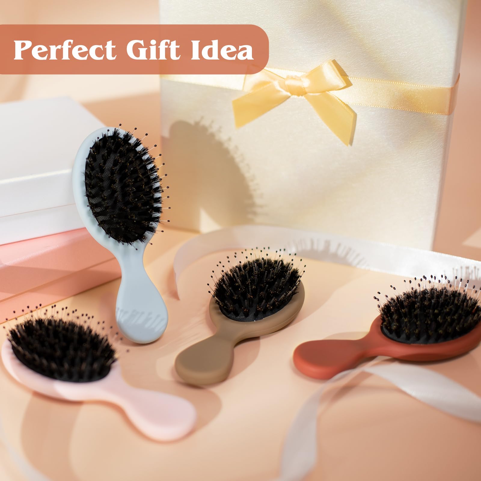 SunHer pink compact brush ideal for travel bag, gym, or desk.