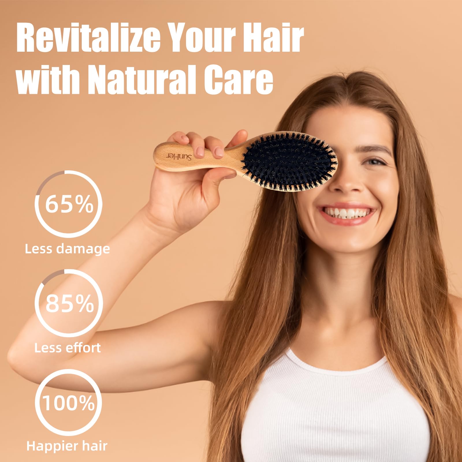 SunHer tail comb included for precise detangling and brush cleaning.
