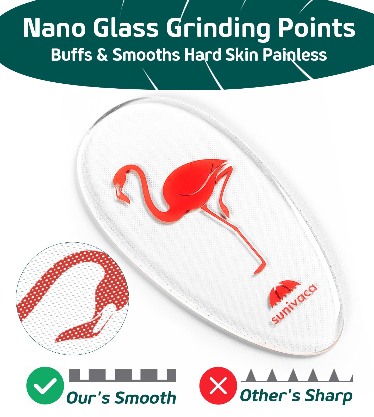 Sunivaca glass callus remover file smooths dead skin safely.