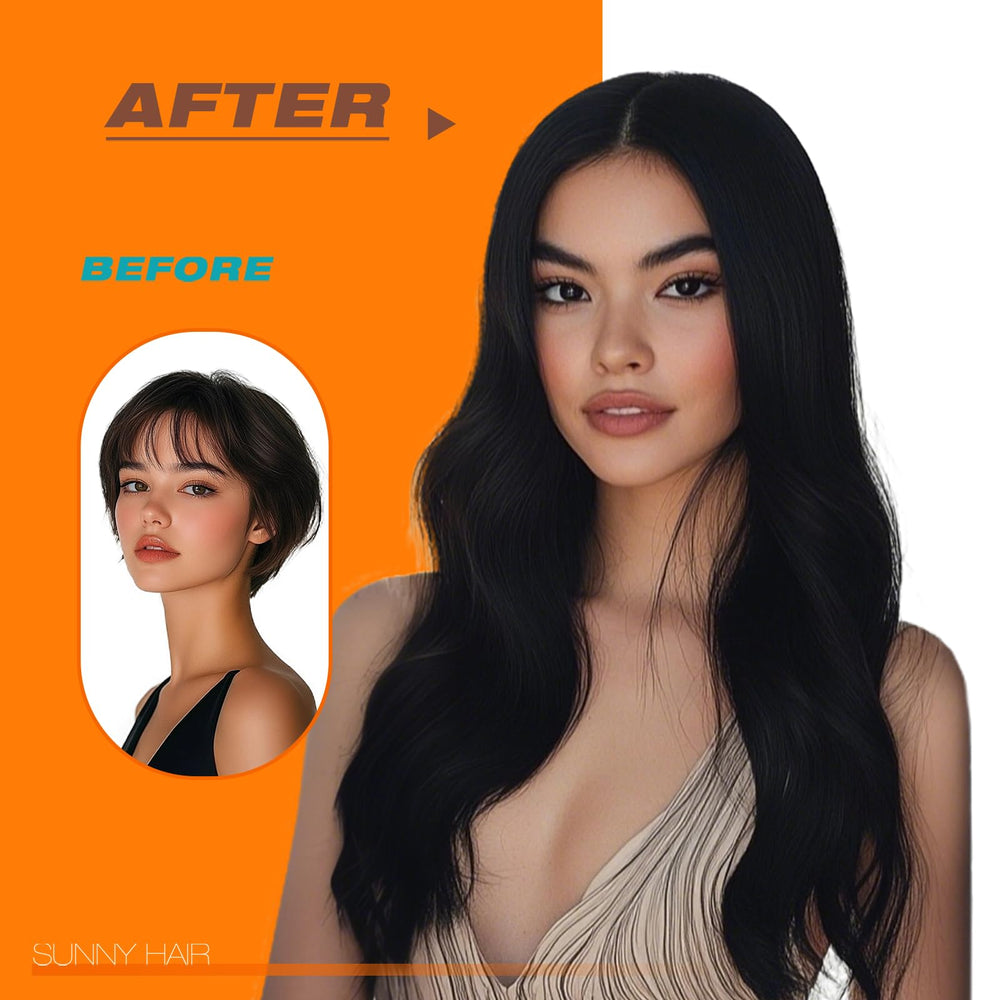 Sunny Hair care guide image suggests oil-free shampoos maintain adhesion and shine