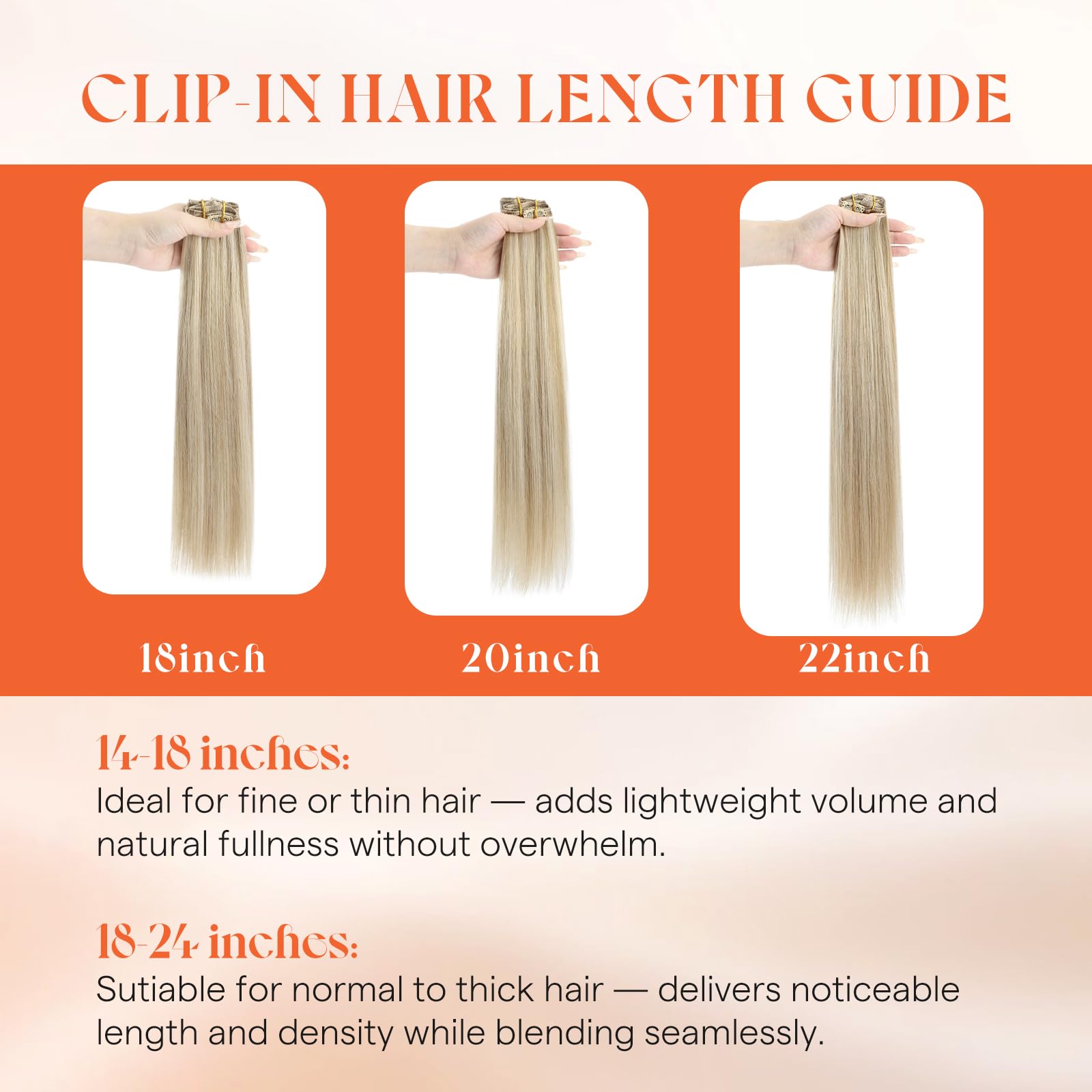 Sunny Hair 12-inch clip-in extensions set ready for subtle length and fullness.