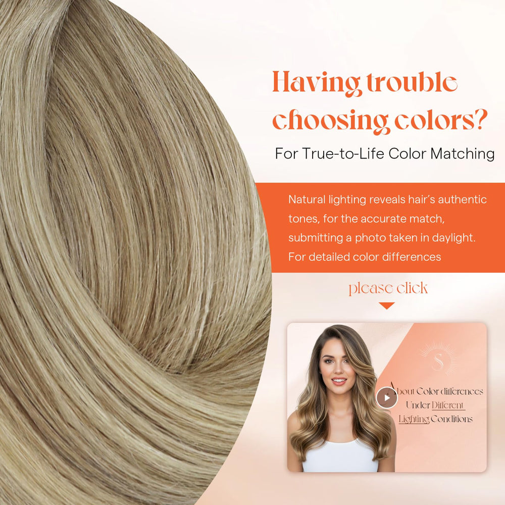 Sunny Hair 18-inch clip-in extensions in dark golden blonde for deep color.