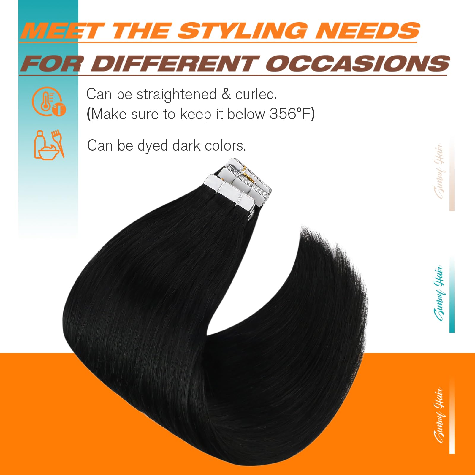 Sunny Hair installation demonstration with tape-in extensions showing easy beginners' application