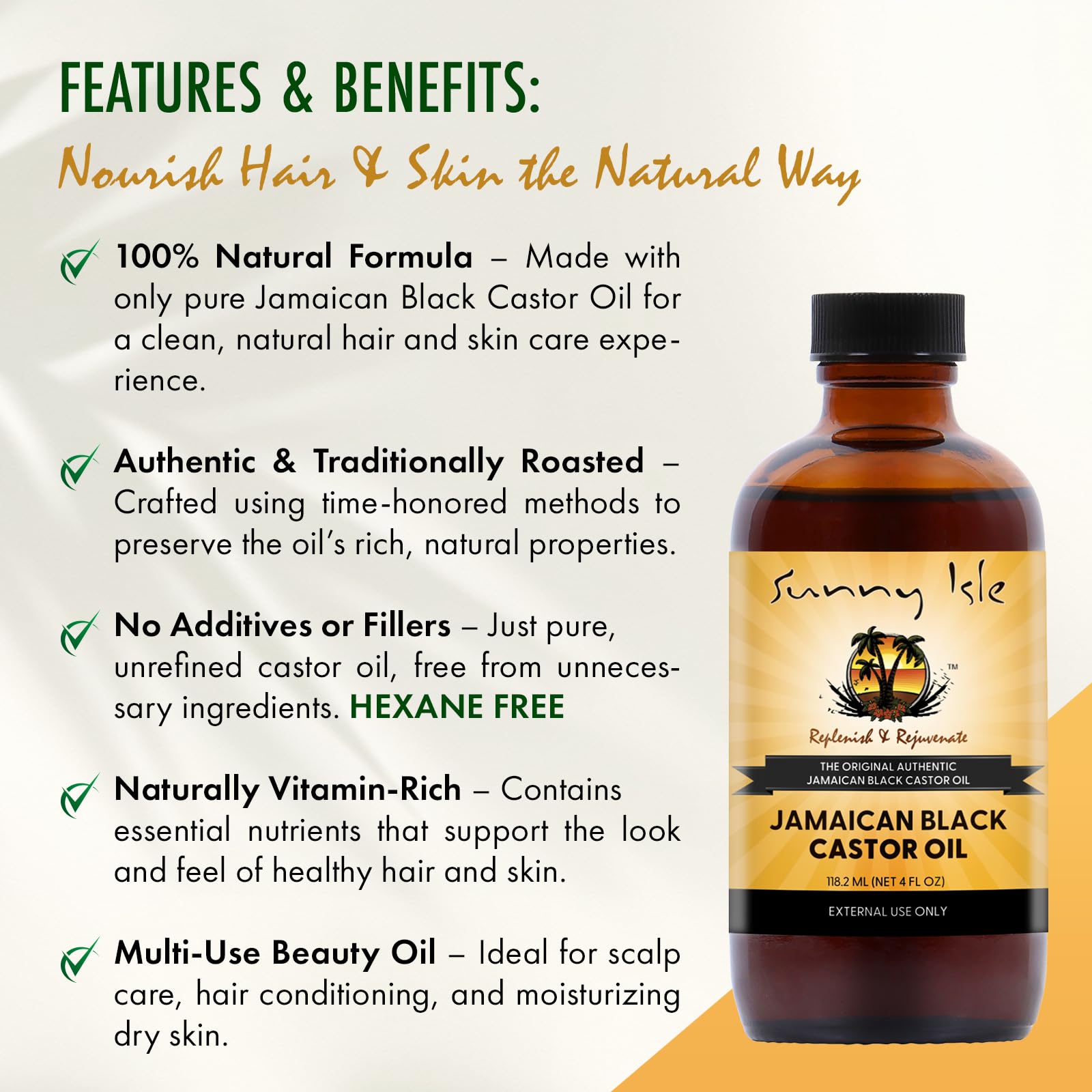 Cuero cabelludo saludable con Sunny Isle aceite de ricino negro jamaicano para nutrición.