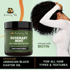 Textura ligera de Sunny Isle Manteca Romero Menta para cabello manejable.