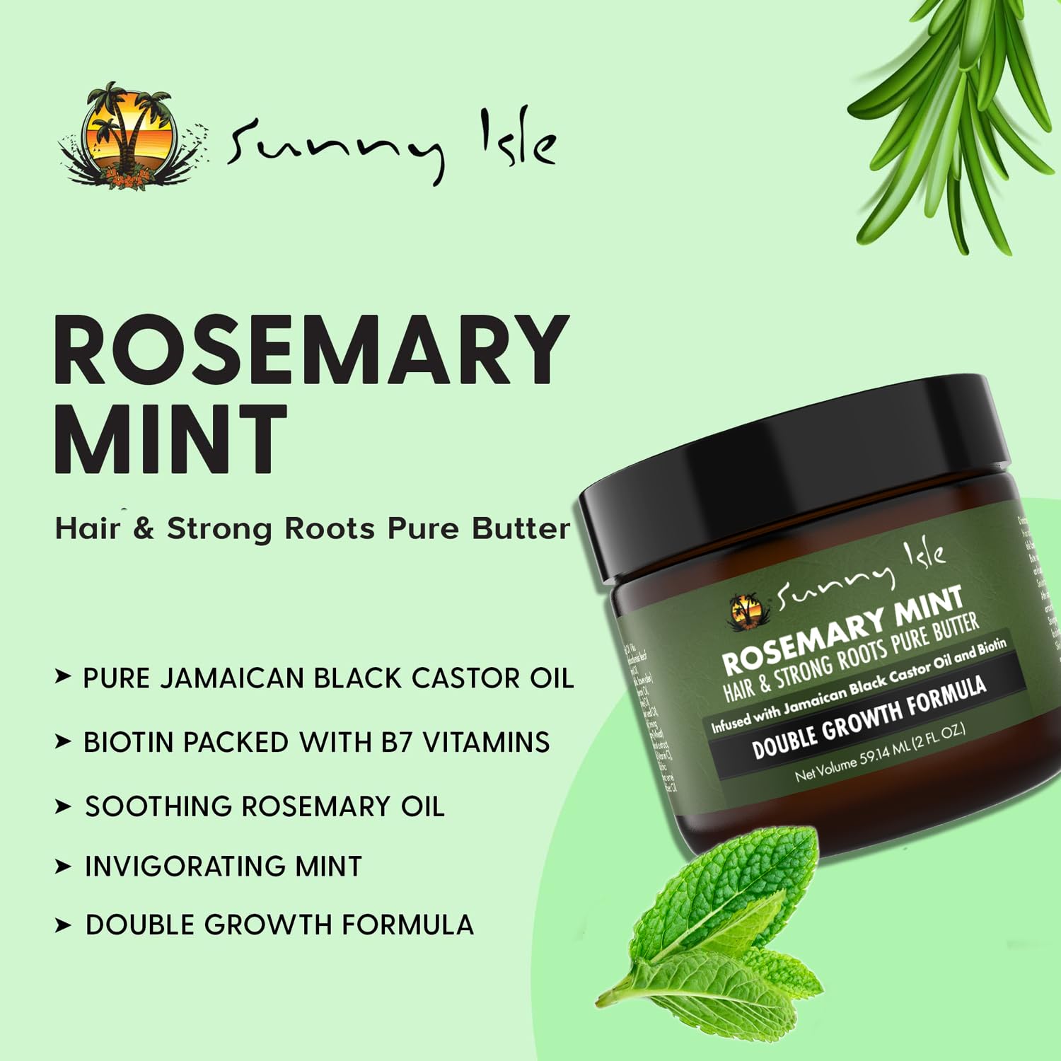 Sunny Isle 2oz travel size jar fits in bag for on-the-go care.