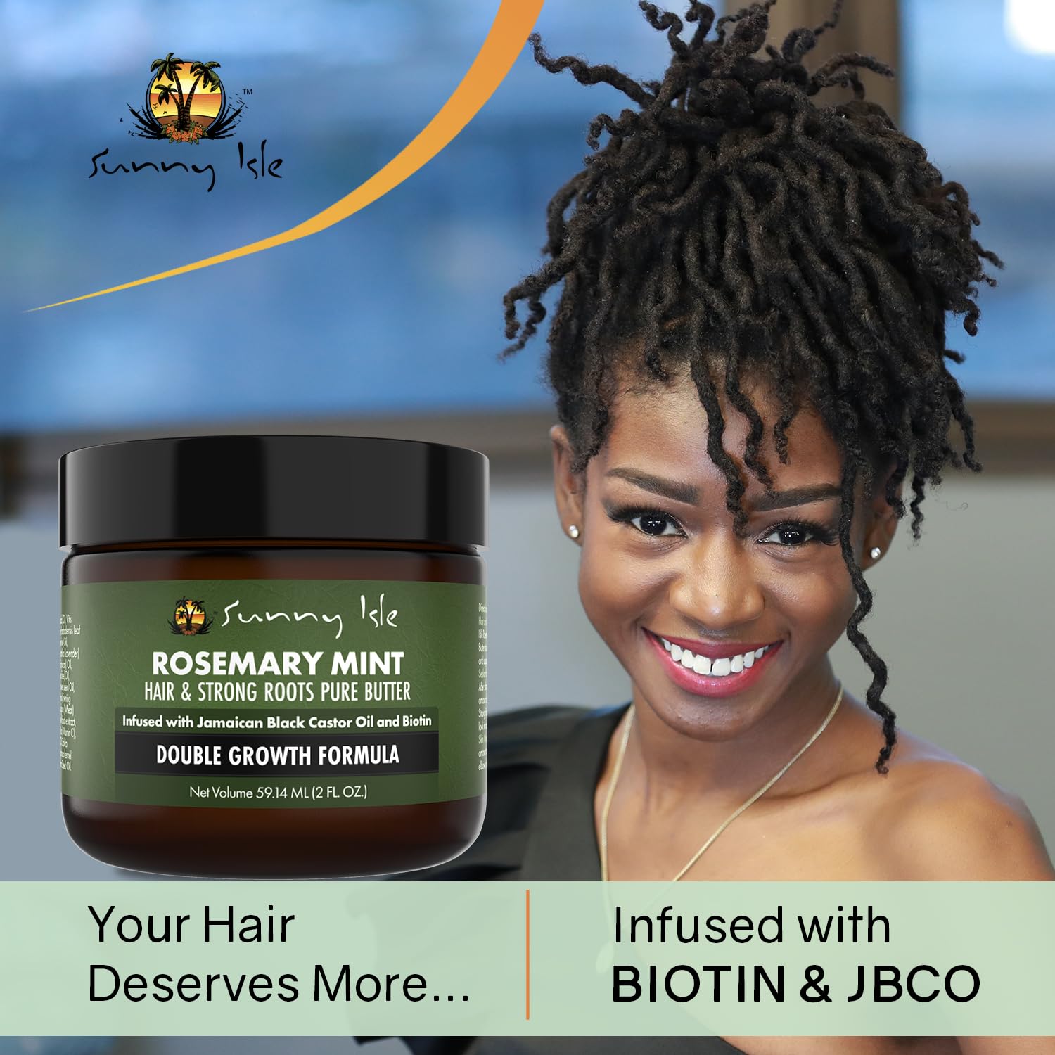 Sunny Isle Butter delivers smooth finish and flyaway control on hair.