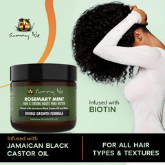 Close-up of butter texture showing smooth application for frizz control.