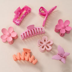 Sunolga 8piezas clips flor rosa, agarre estable para pelo grueso