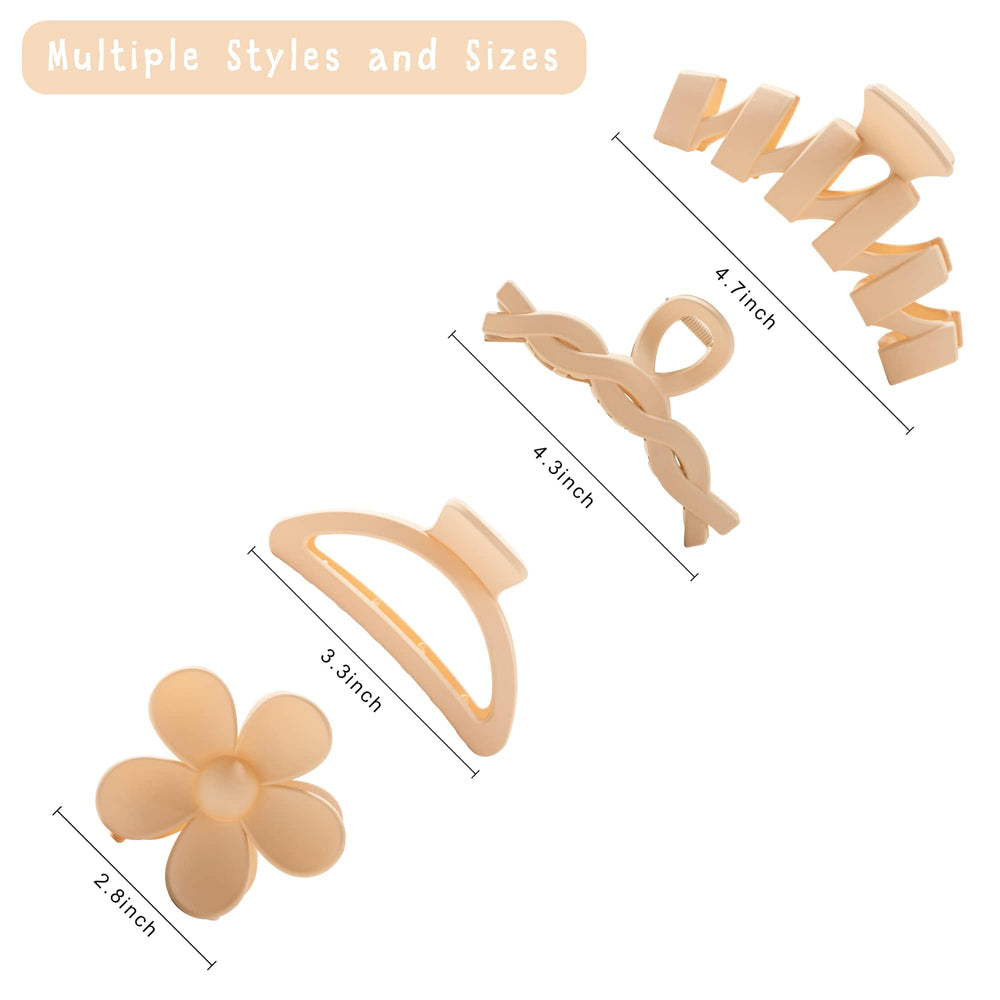 Sunolga clip pelo flor garra beige, perfecto para looks cotidianos.