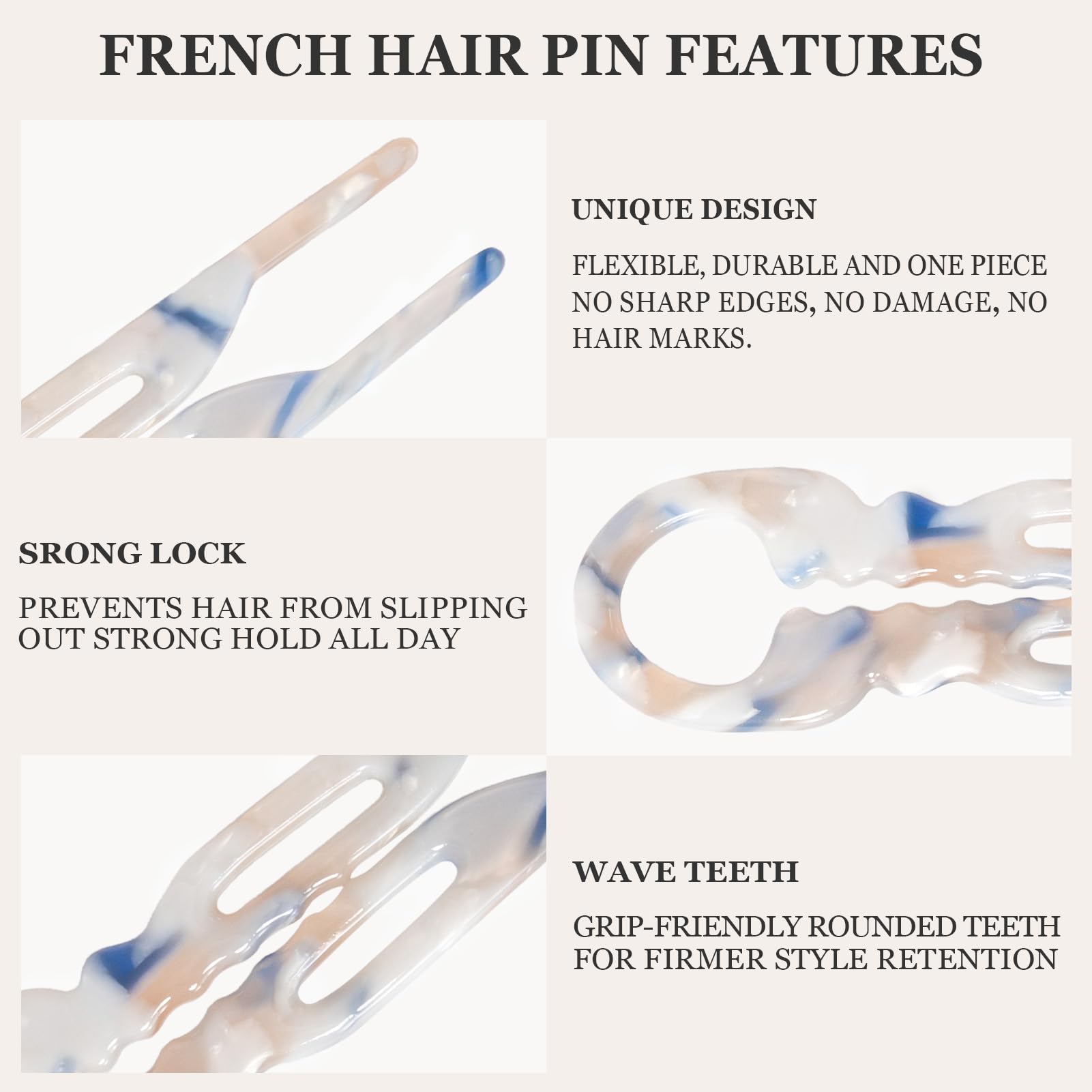 Sunolga versatile hair pin fits all styles for quick, elegant changes.