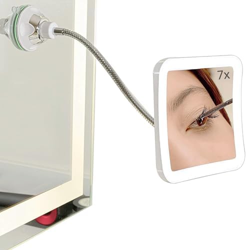 SunplusTrade compact mirror with suction cup attaches easily to bathroom mirrors for stable use.