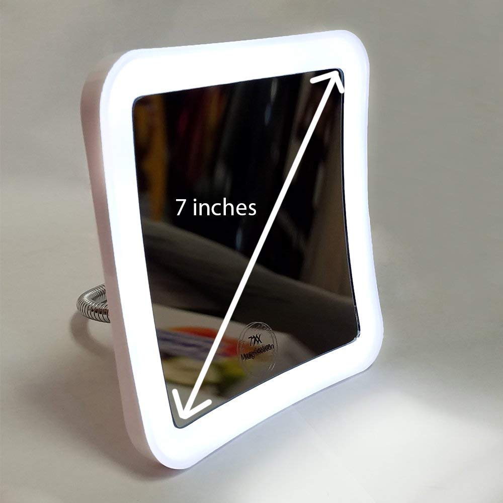 SunplusTrade distortion-free 7-inch mirror delivers true reflections for makeup work.