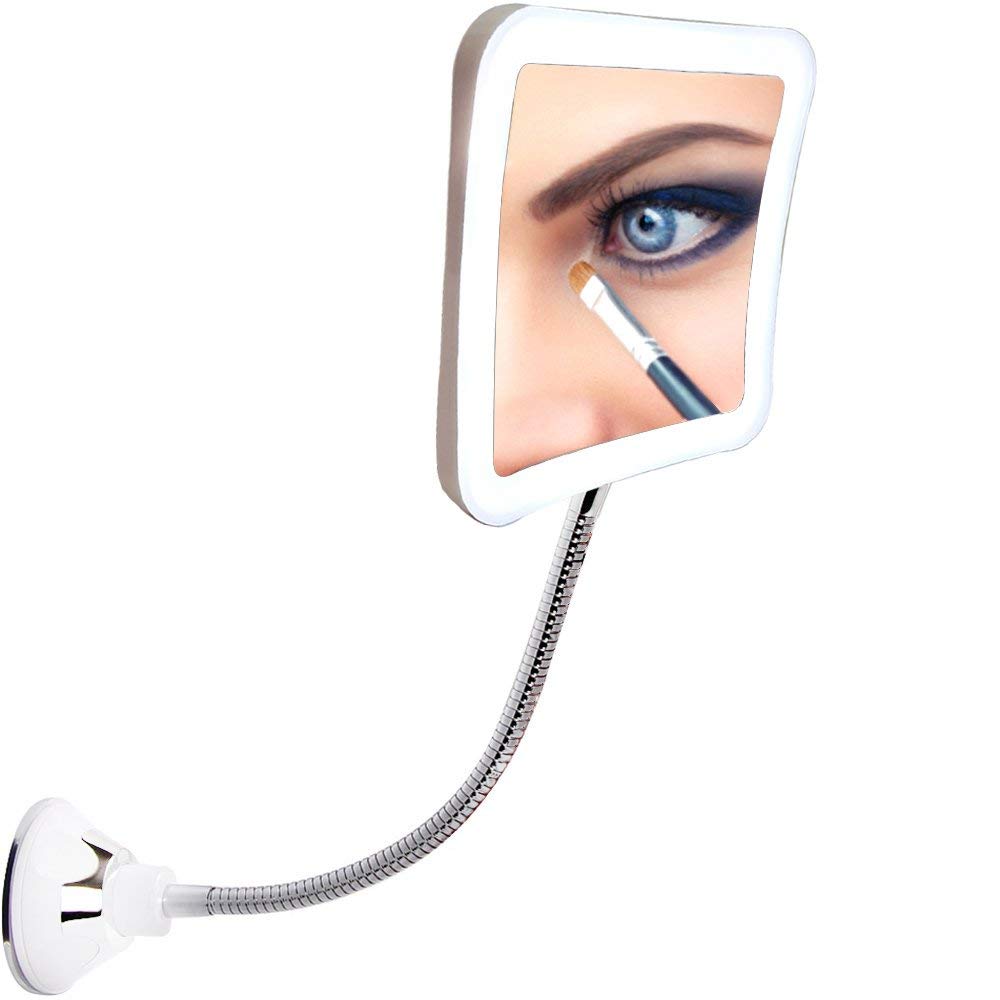 SunplusTrade makeup mirror with 7x magnification and LED lights for precise makeup application.