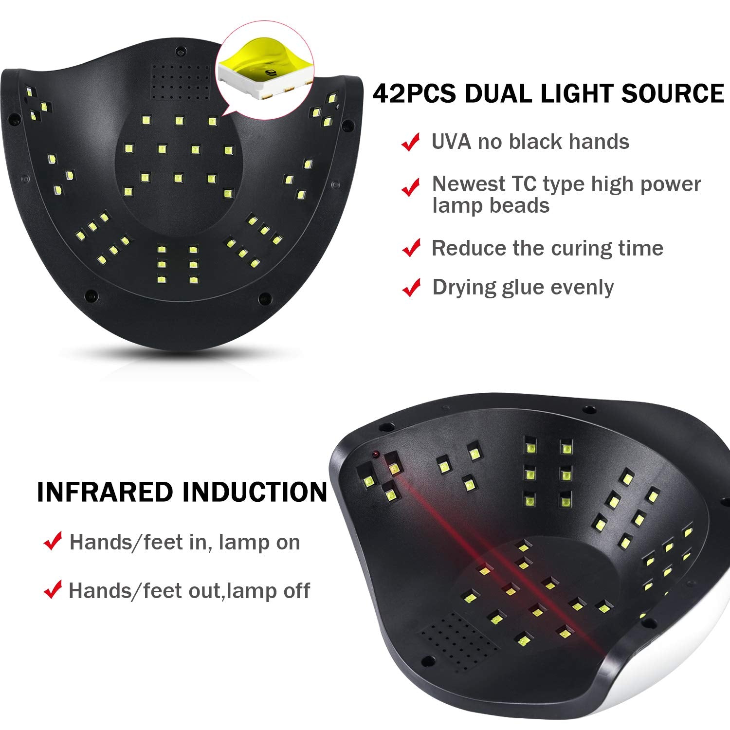 Sunrich UV Gel Nail Lamp interior space accommodates hands or feet