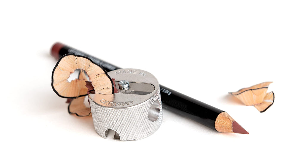 Sun's Out Beauty sharpener in action sharpening jumbo pencils smoothly
