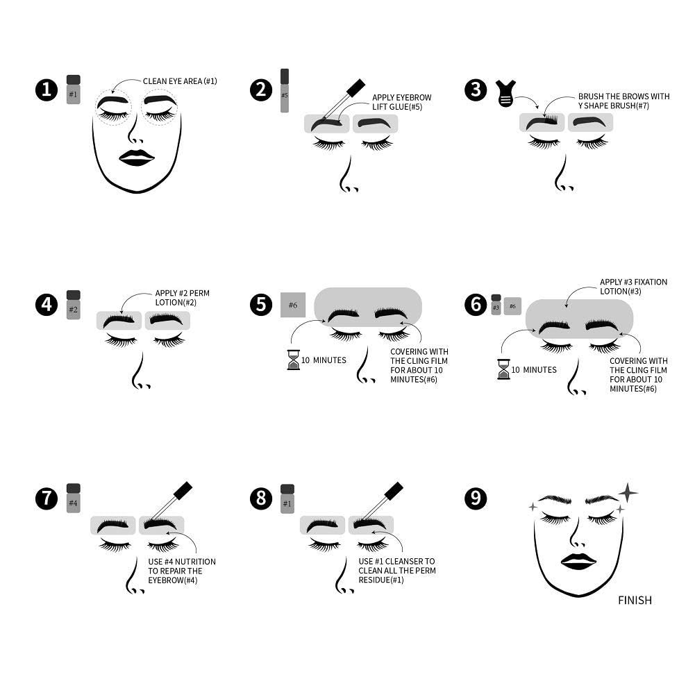 SUNSENT Eyebrow Lamination Kit natural fullness result with 3D lift