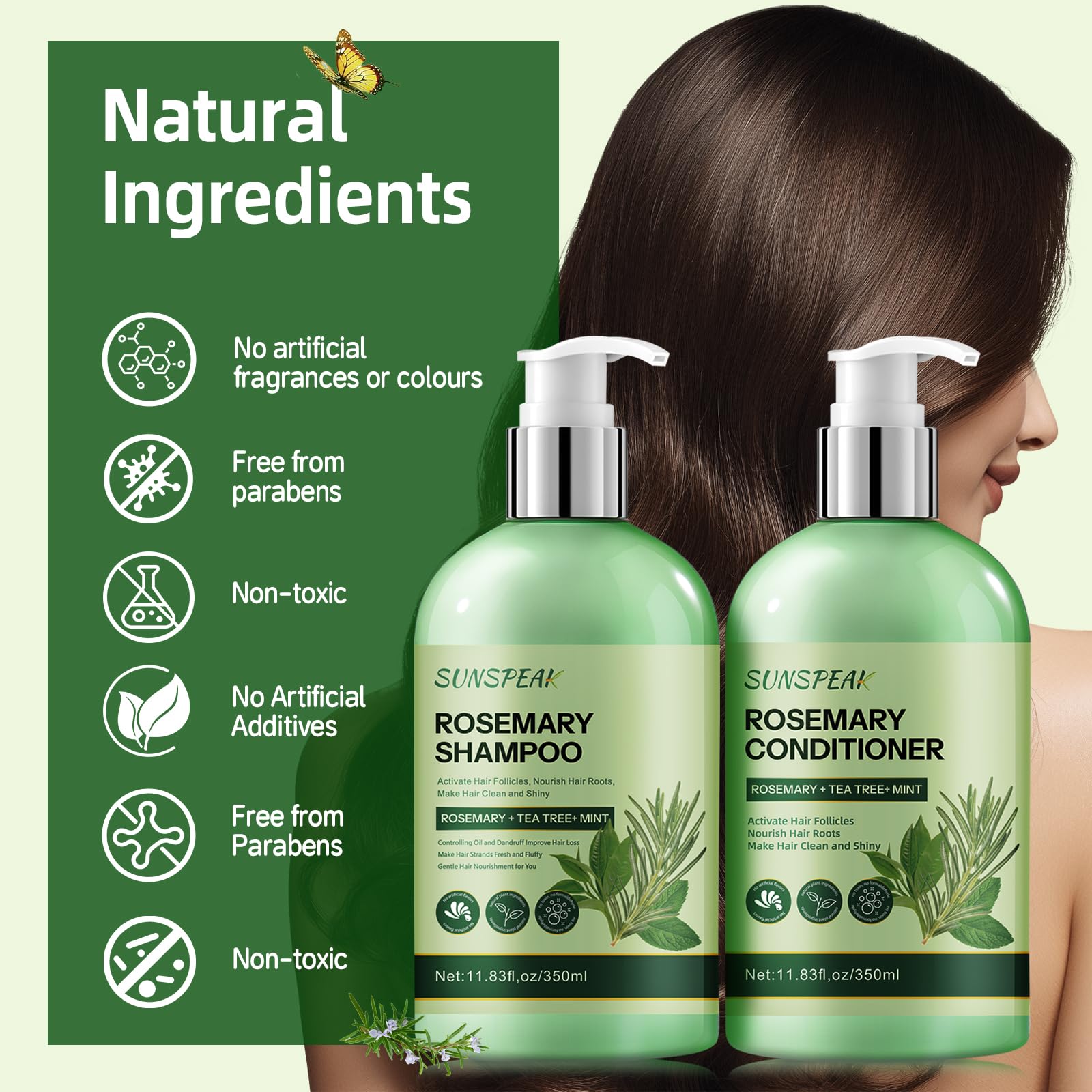 Sunspeak Hair care routine scene with product near towels and brush.