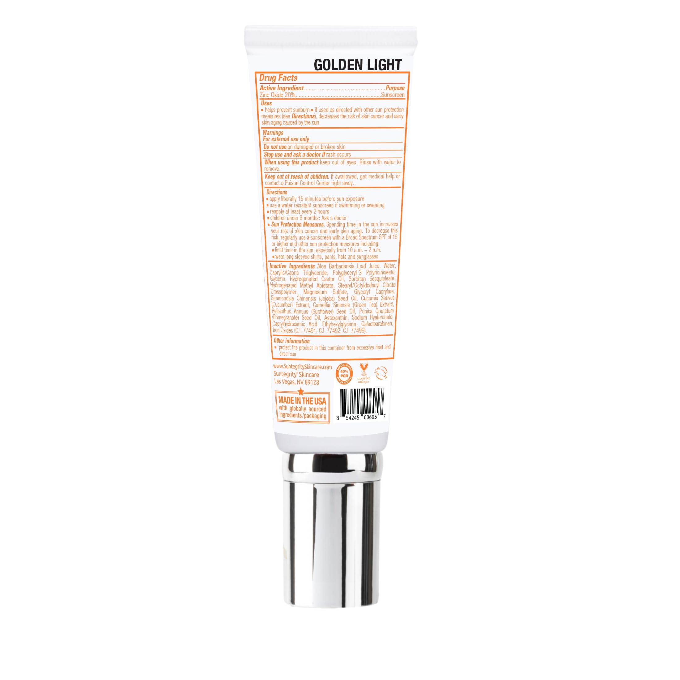 Suntegrity tinted 5 in 1 vegan sunscreen with reef-safe formula