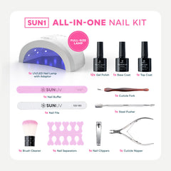 SUNUV color display showcases vibrant shades for versatile DIY manicures