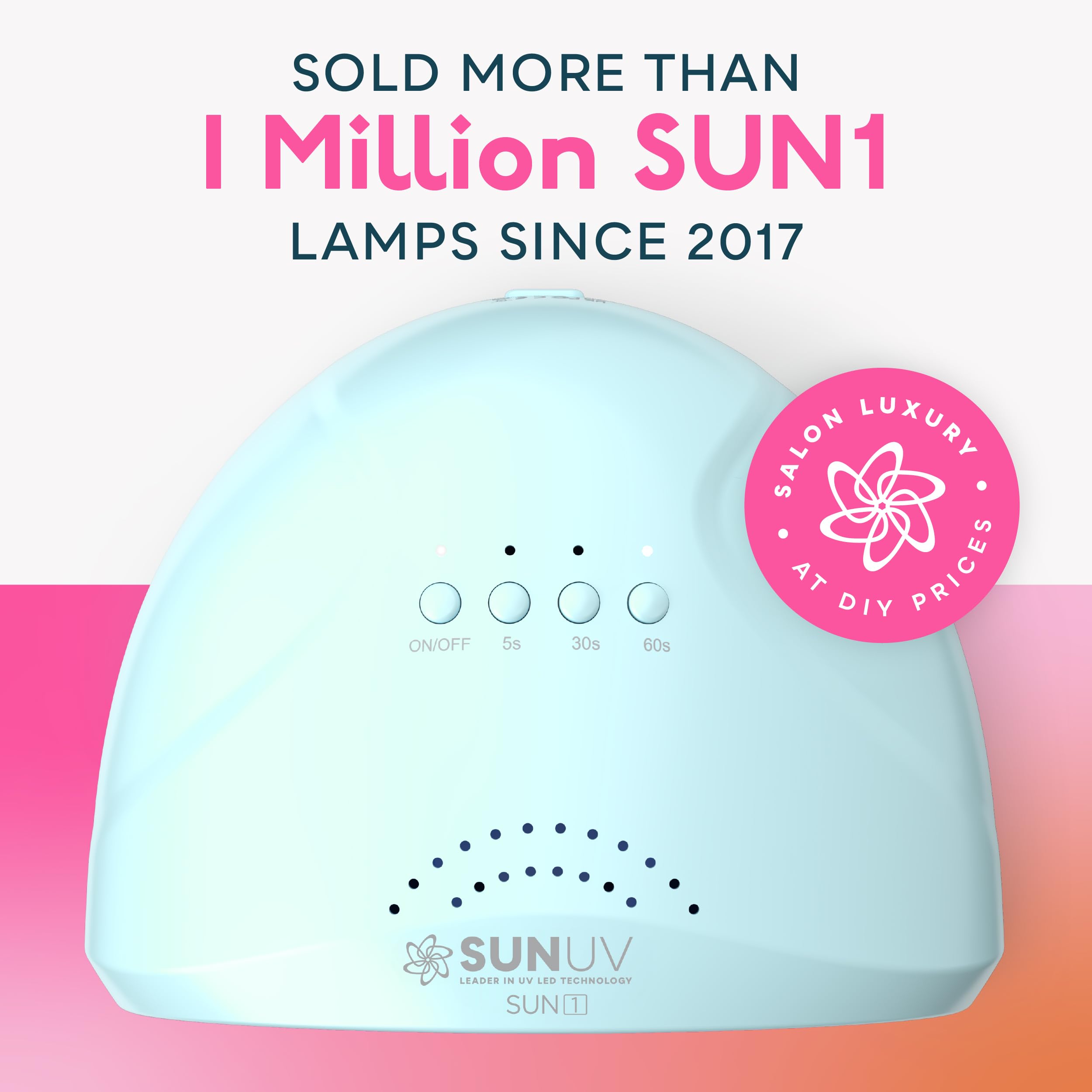 SUNUV Nail Dryer side view highlighting slim footprint for desktop use