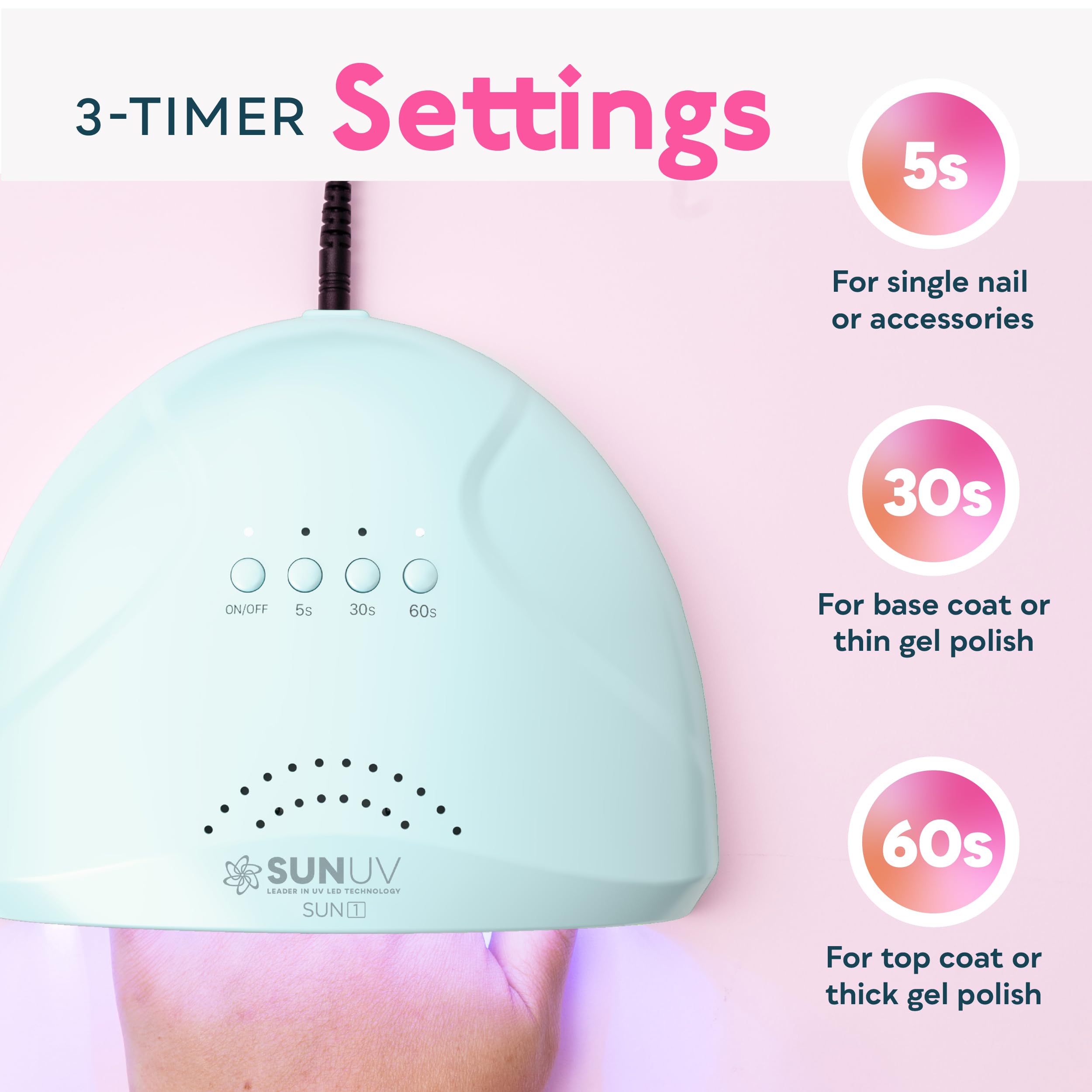 SUNUV Nail Dryer top view showing open loading area for easy use