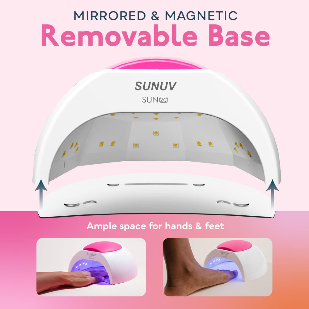 Sunuv SUN2C compatible with base coat, color gel, builder gels and acrylic
