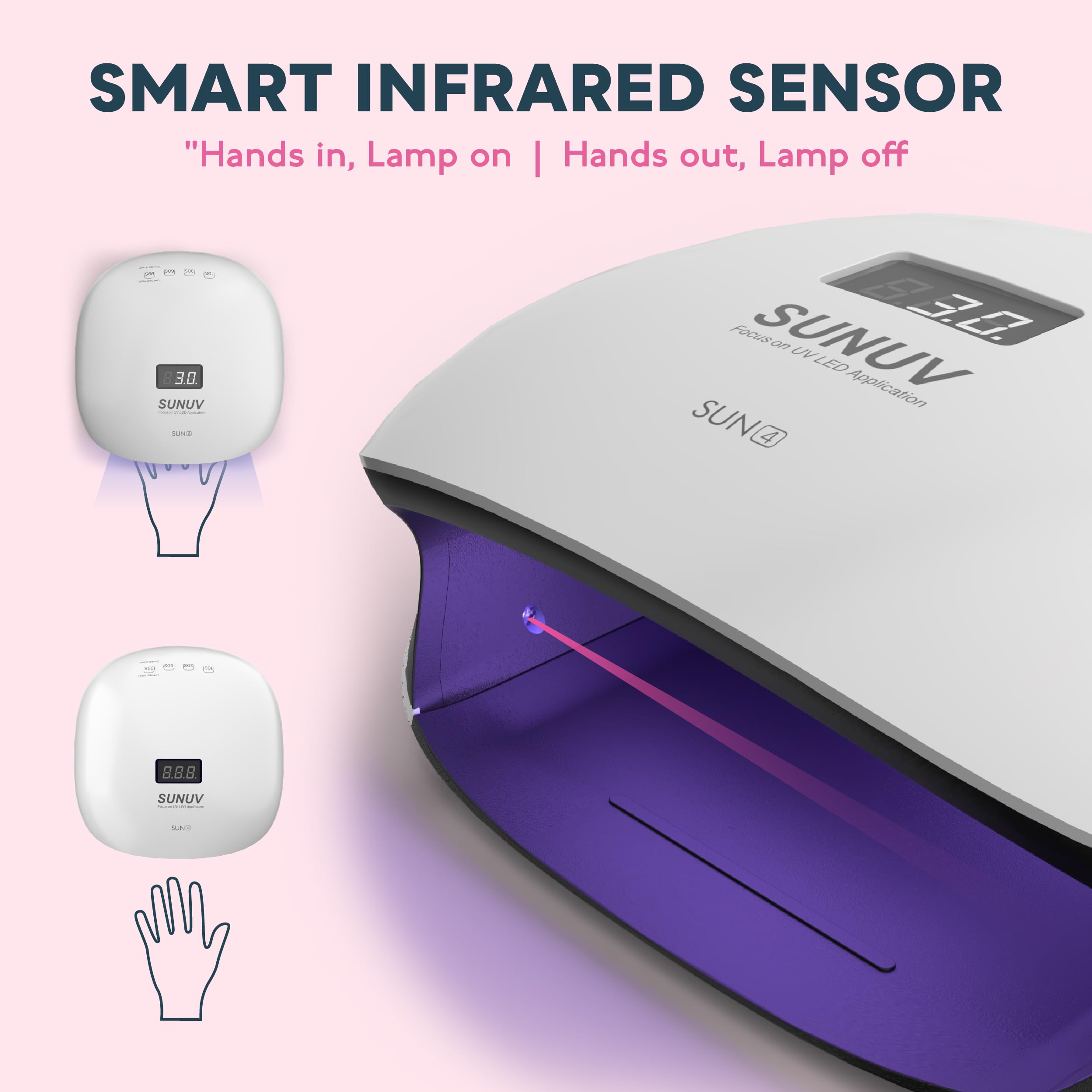 SUNUV SUN4 safety friendly light reducing eye strain during sessions.